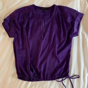 BCBG silky blouse with drawstring waist